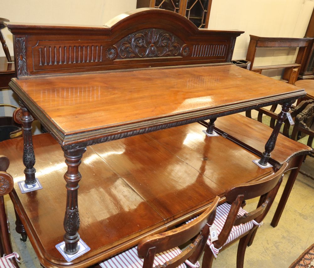 A late Victorian walnut bench (converted from a sideboard), W.136cm, D.55cm, H.70cm